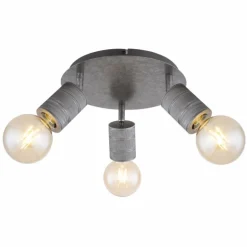 Plafonnier Globo FREDDY Argent Oxydé, 3 lumières