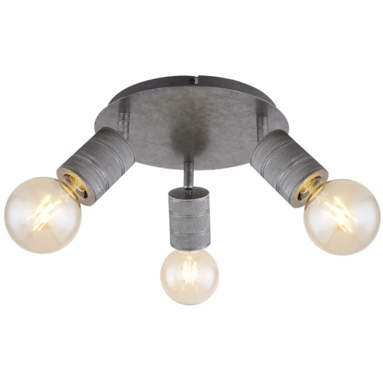 Plafonnier Globo FREDDY Argent Oxydé, 3 lumières