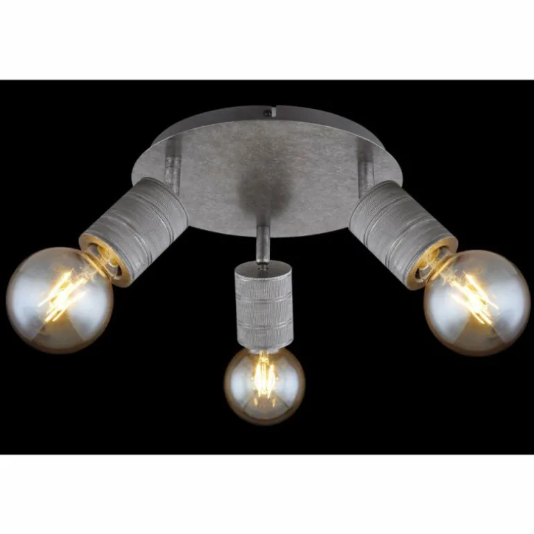 Plafonnier Globo FREDDY Argent Oxydé, 3 lumières
