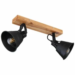 Plafonnier Globo GÜNTHER Bois clair, 2 lumières