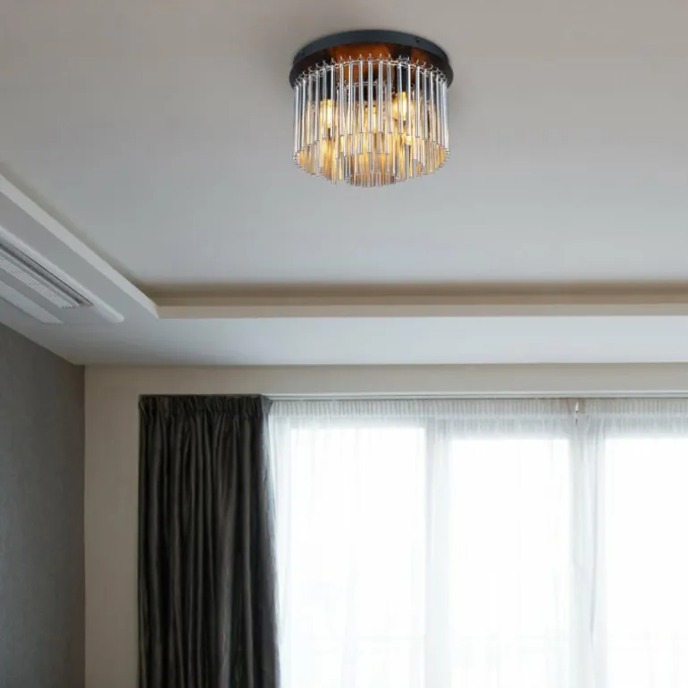 Plafonnier Globo GORLEY Noir, 5 lumières