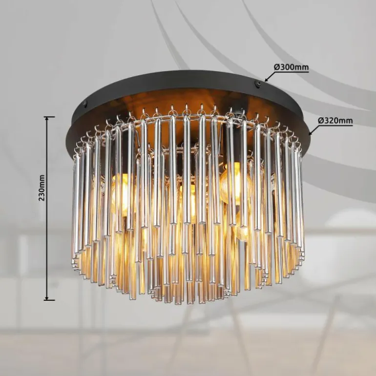 Plafonnier Globo GORLEY Noir, 5 lumières