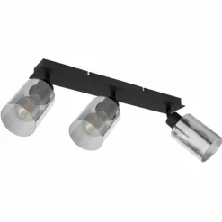 Plafonnier Globo HADERA Noir, 3 lumières