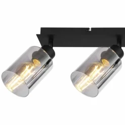 Plafonnier Globo HADERA Noir, 3 lumières