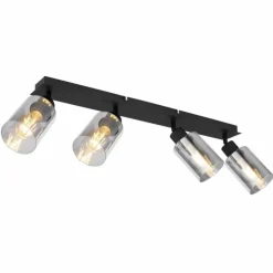 Plafonnier Globo HADERA Noir, 4 lumières