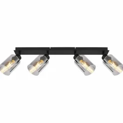 Plafonnier Globo HADERA Noir, 4 lumières