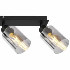 Plafonnier Globo HADERA Noir, 4 lumières