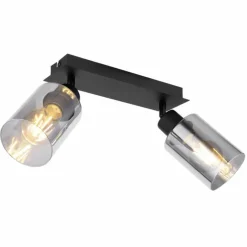 Plafonnier Globo HADERA Noir, 2 lumières