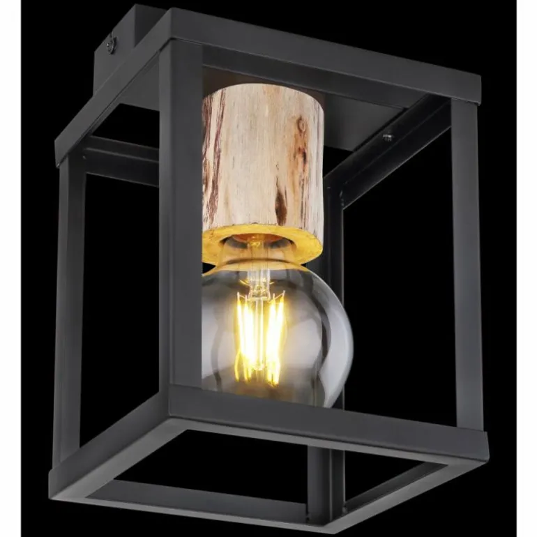 Plafonnier Globo HAGAR Noir, 1 lumière