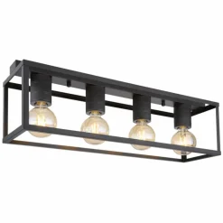 Plafonnier Globo HAGAR Noir, 4 lumières