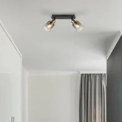 Plafonnier Globo HOLLSY Noir, 2 lumières