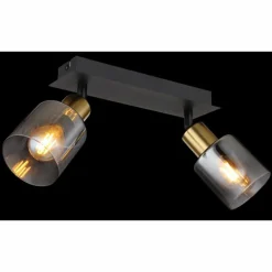 Plafonnier Globo HOLLSY Noir, 2 lumières