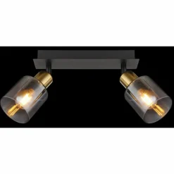 Plafonnier Globo HOLLSY Noir, 2 lumières