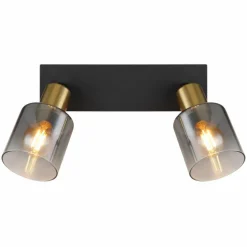 Plafonnier Globo HOLLSY Noir, 2 lumières