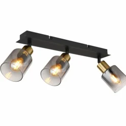 Plafonnier Globo HOLLSY Noir, 3 lumières