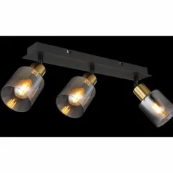 Plafonnier Globo HOLLSY Noir, 3 lumières