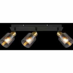 Plafonnier Globo HOLLSY Noir, 3 lumières