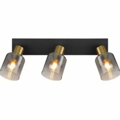 Plafonnier Globo HOLLSY Noir, 3 lumières