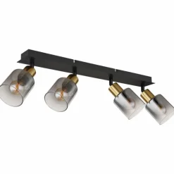 Plafonnier Globo HOLLSY Noir, 4 lumières