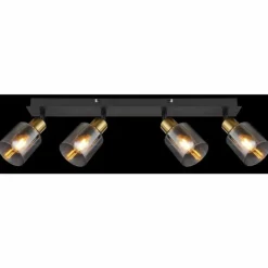 Plafonnier Globo HOLLSY Noir, 4 lumières