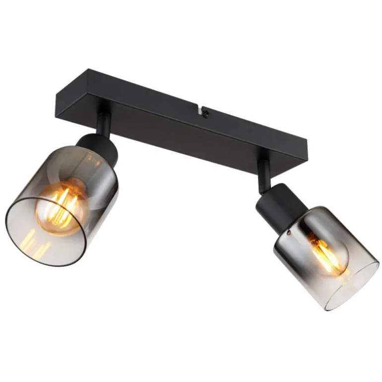 Plafonnier Globo HUBERTUS Noir, 2 lumières