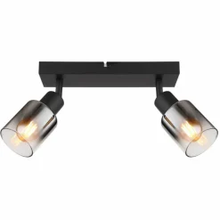 Plafonnier Globo HUBERTUS Noir, 2 lumières