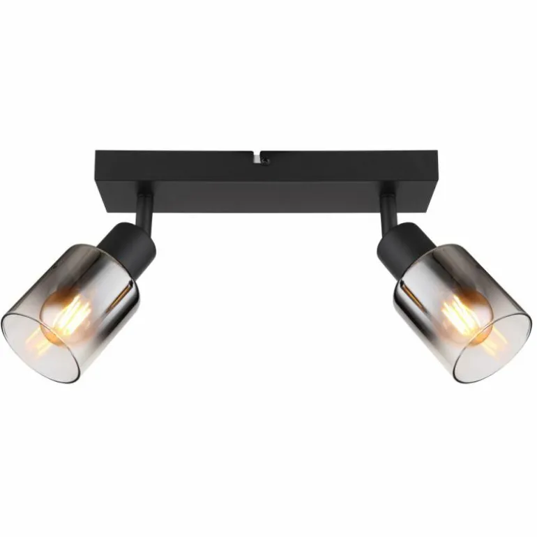 Plafonnier Globo HUBERTUS Noir, 2 lumières