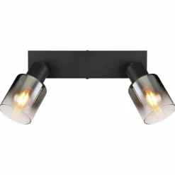 Plafonnier Globo HUBERTUS Noir, 2 lumières