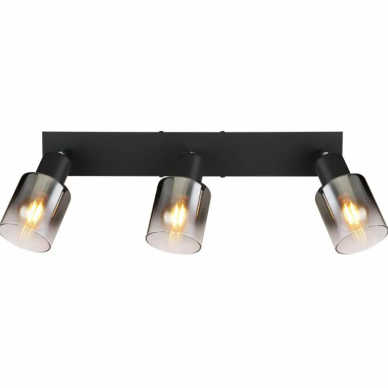 Plafonnier Globo HUBERTUS Noir, 3 lumières