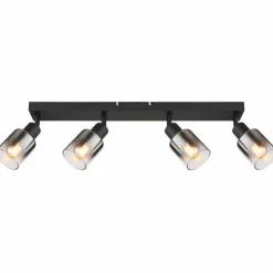 Plafonnier Globo HUBERTUS Noir, 4 lumières