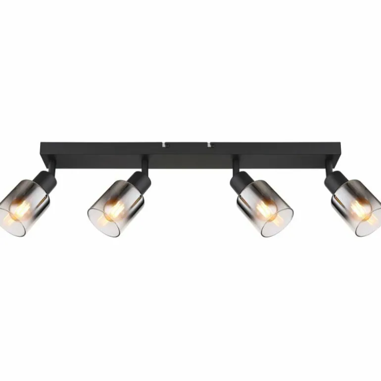 Plafonnier Globo HUBERTUS Noir, 4 lumières