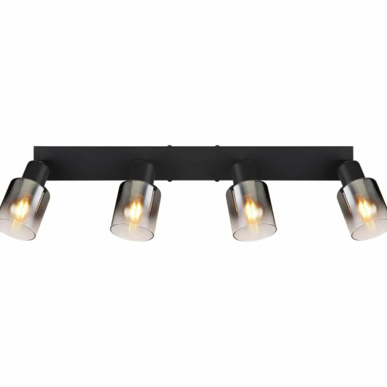 Plafonnier Globo HUBERTUS Noir, 4 lumières