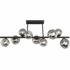 Plafonnier Globo IRNAA LED Noir, 9 lumières