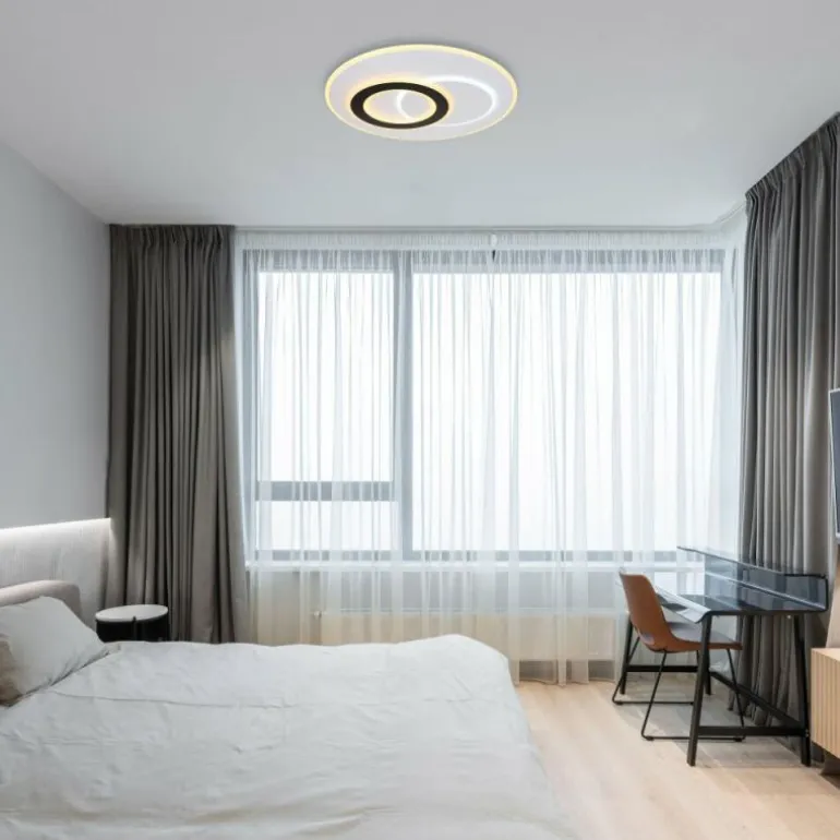 Plafonnier Globo JACQUES LED Noir, Blanc, 1 lumière, Télécommandes