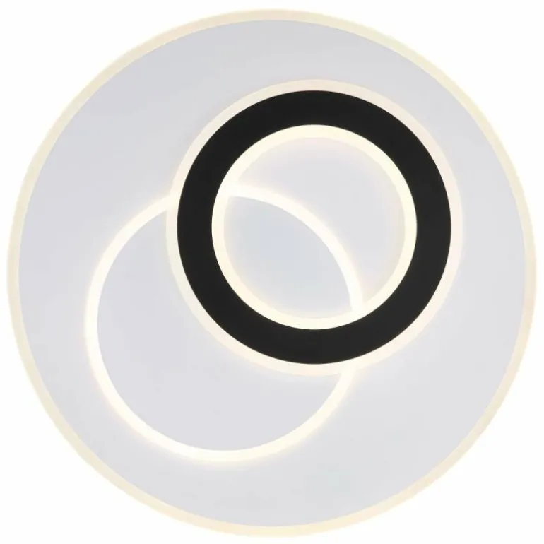 Plafonnier Globo JACQUES LED Noir, Blanc, 1 lumière, Télécommandes