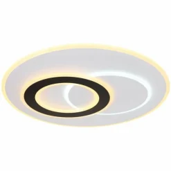 Plafonnier Globo JACQUES LED Noir, Blanc, 1 lumière, Télécommandes