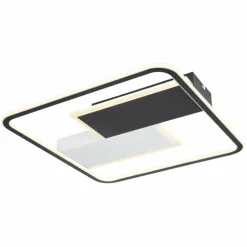 Plafonnier Globo JENNA LED Noir, Blanc, 1 lumière, Télécommandes