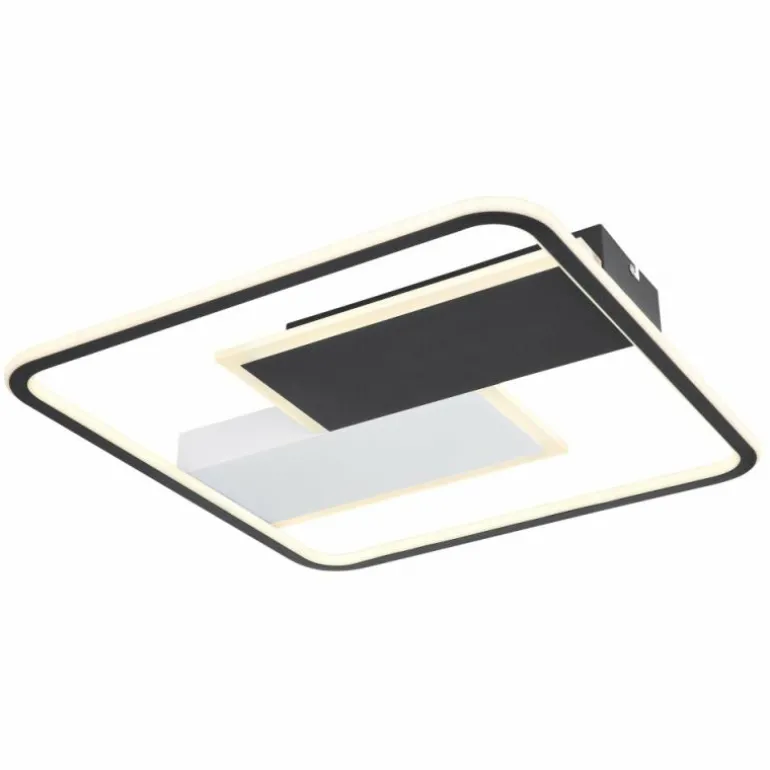 Plafonnier Globo JENNA LED Noir, Blanc, 1 lumière, Télécommandes