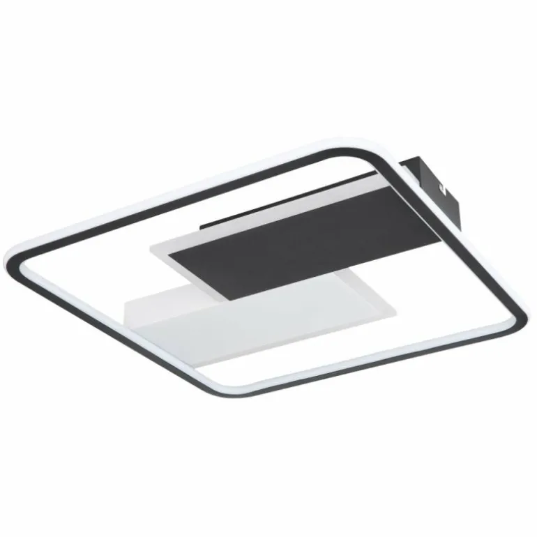 Plafonnier Globo JENNA LED Noir, Blanc, 1 lumière, Télécommandes