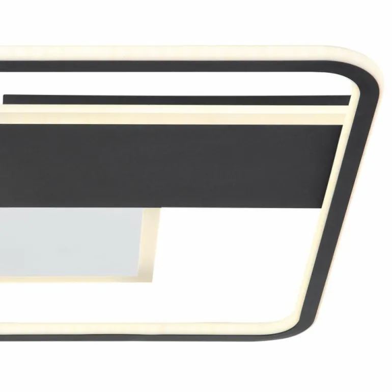 Plafonnier Globo JENNA LED Noir, Blanc, 1 lumière, Télécommandes