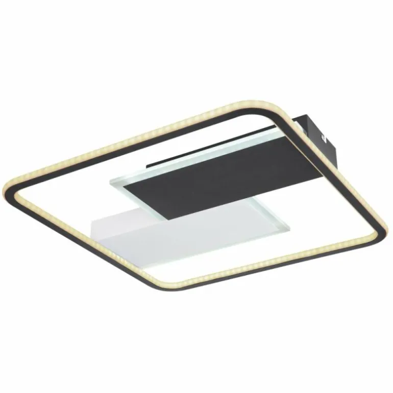 Plafonnier Globo JENNA LED Noir, Blanc, 1 lumière, Télécommandes