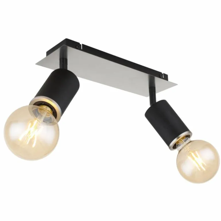 Plafonnier Globo JOSEBA Noir, 2 lumières