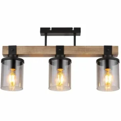 Plafonnier Globo LILA Brun, Noir, 3 lumières