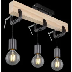 Plafonnier Globo LUDI Noir, 3 lumières