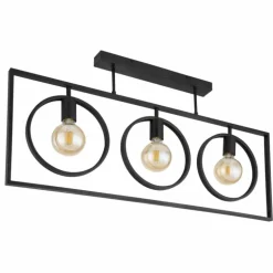 Plafonnier Globo MARKUS Noir, 3 lumières