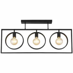 Plafonnier Globo MARKUS Noir, 3 lumières