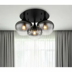 Plafonnier Globo MAXY Noir, 3 lumières