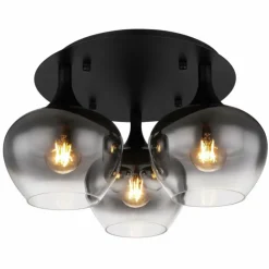 Plafonnier Globo MAXY Noir, 3 lumières