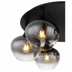 Plafonnier Globo MAXY Noir, 6 lumières