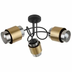 Plafonnier Globo MILLEY Laiton, Noir, 3 lumières